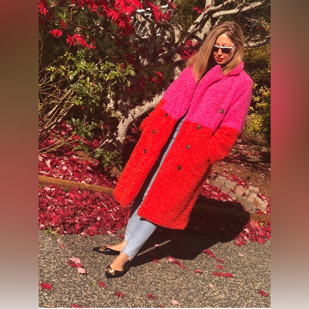Teddy Jacket - red & pink